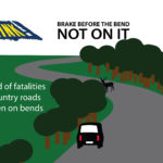 Brake before the bend not on it - A third of fatalities on country roads happen on bends