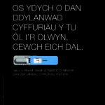 Os ydych o dan didyl anwad cyffuriau y tu ol i'r olwyn. Cewch eich dal