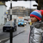 Child crossing the road