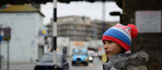 Child crossing the road