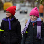 two girls smiling