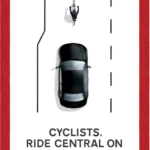 Cyclists, ride central on narrow roads