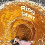 An animation of a young man trying to escape from his driving licence as it's being sucked into a whirpool of beer in a pint glass. The text reads in Welsh 'Diod fach. Risg fawr.'