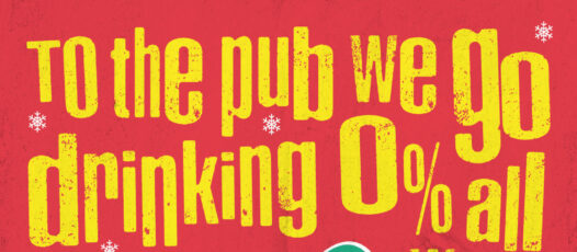 THINK! 0% Christmas 1 x 1 social post. Copy reads "to the pub we go drinking 0% all the way"